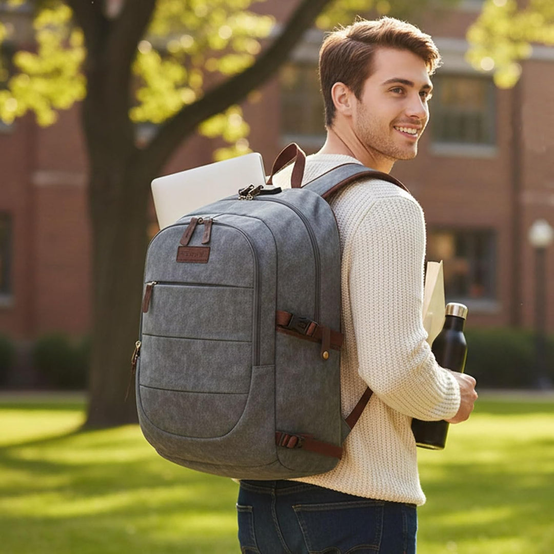 Mochila de lona para laptop, bolsa antirrobo para hombres y mujeres...