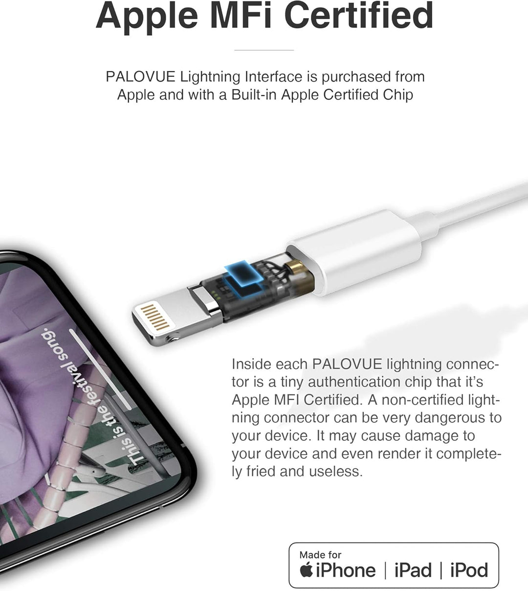 PALOVUE - Auriculares Lightning compatibles con iPhone 14 13 12 11...