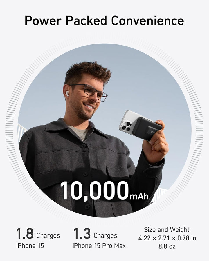 Anker MagGo Power Bank, Qi2 certificado 15 W cargador portátil ultr...