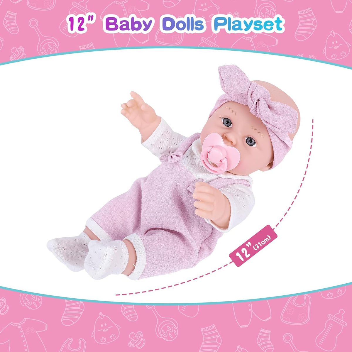 BDDOLL Juego de muñecas de bebé de 12 pulgadas con ropa
