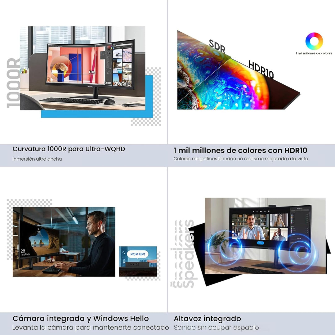 Samsung ViewFinity (S65VC) Series Ultra-WQHD Monitor curvo para com...