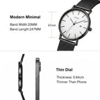 BUREI Relojes de pulsera para hombre, relojes minimalistas de moda, analógicos de cuarzo, impermeables para hombres