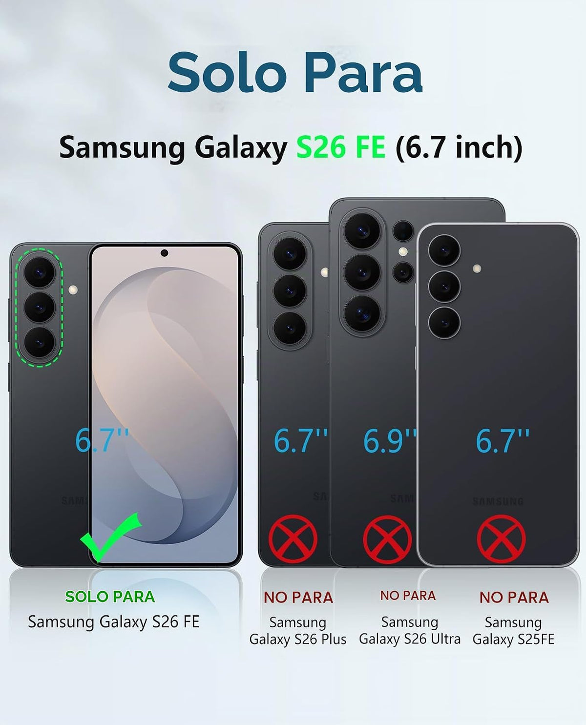 FNTCASE Funda para Samsung Galaxy S26 FE, protector de pantalla integrado