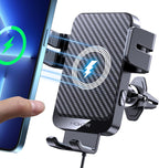 Cargador inalámbrico para automóvil MOKPR, cargador de auto de 15W con sujeción automática compatible con iPhone 16/15/14/13/13 Pro/12 pro/12/11, Samsung Galaxy S23/S22/S21/S20, etc