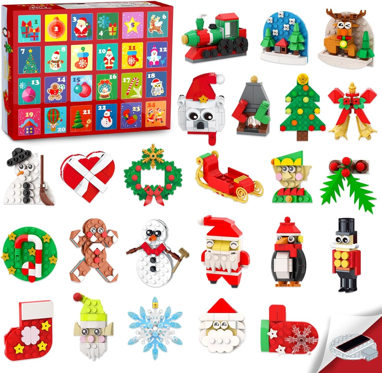 HOGOKIDS Calendario de Adviento adornos de Navidad juego