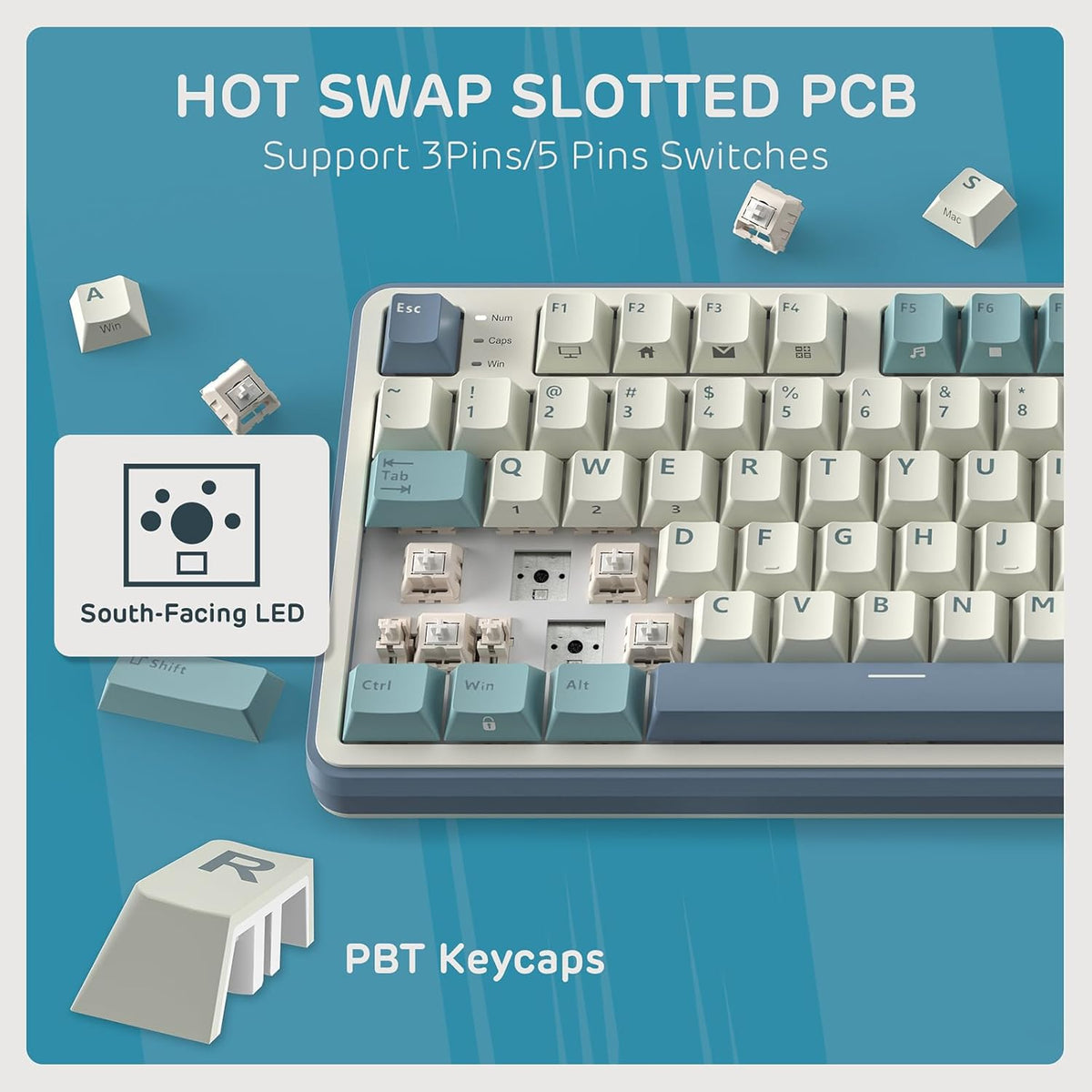 RK ROYAL KLUDGE S98 Teclado mecánico con pantalla inteligente y per...