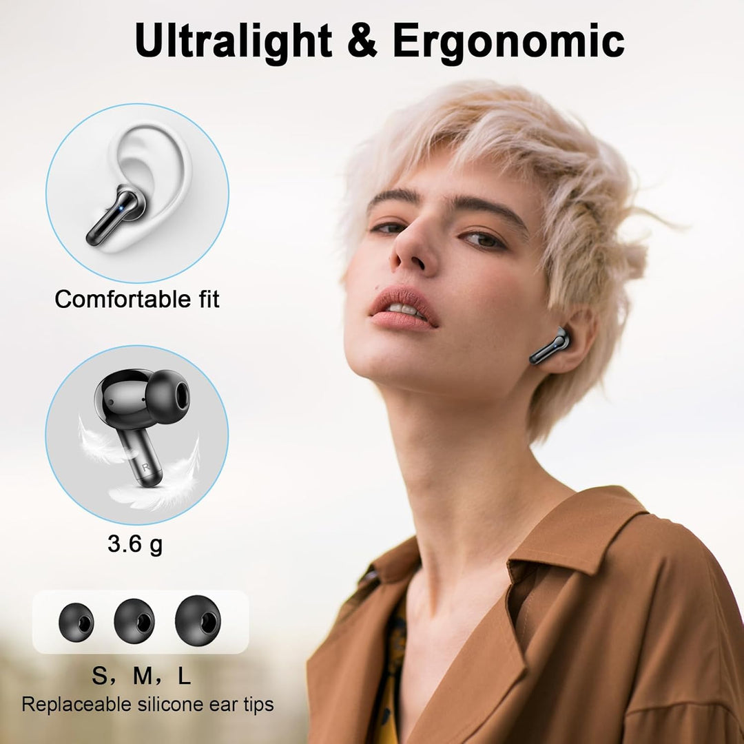Auriculares inalámbricos, 2026 Bass-3.0 Bluetooth 5.4 auriculares e...