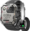 Reloj inteligente militar para hombre (respuesta/hacer llamadas), reloj inteligente de 2.01 pulgadas para Android y iPhone, rastreador de actividad física con linterna/brújula/batería de 100 días/frecuencia cardíaca/sueño/más de 100 modos deportivos (2