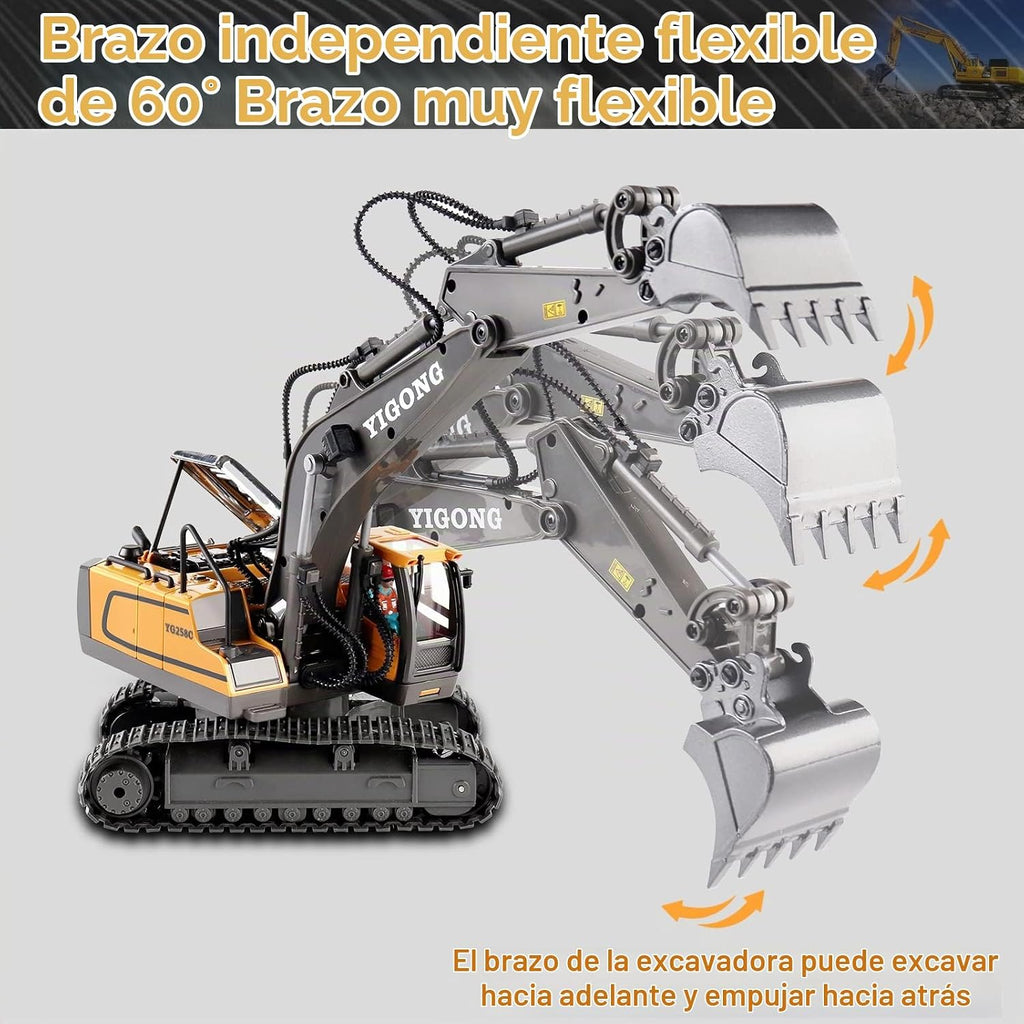 Dwi Dowellin Excavadora Controlada por Radio para Niños, Juguetes de Construcción Excavadoras RC para Niños de 4-7, 8, 9, 10 Años, Juguetes Ideales, Incluye Baterías
