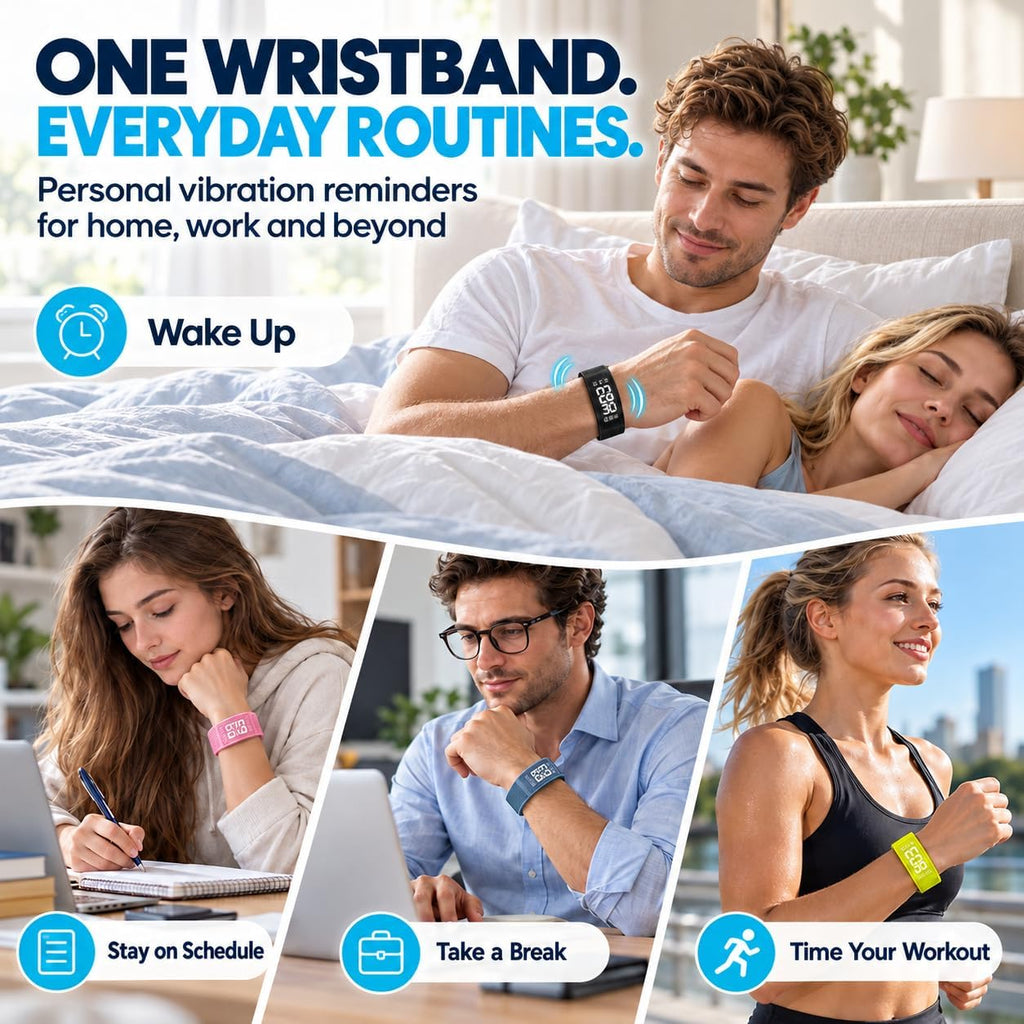 Nueva actualización para 2027 Reloj despertador para personas que duermen pesadas, pulsera vibratoria, pulsera de choque para adolescentes, reloj silencioso para niños, para despertador