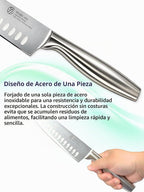 MARU JIN - Juego de cuchillos de cocina japoneses de 15 piezas con afilador integrado, juego de cuchillos de chef de acero inoxidable de alto carbono, apto para lavavajillas (madera)