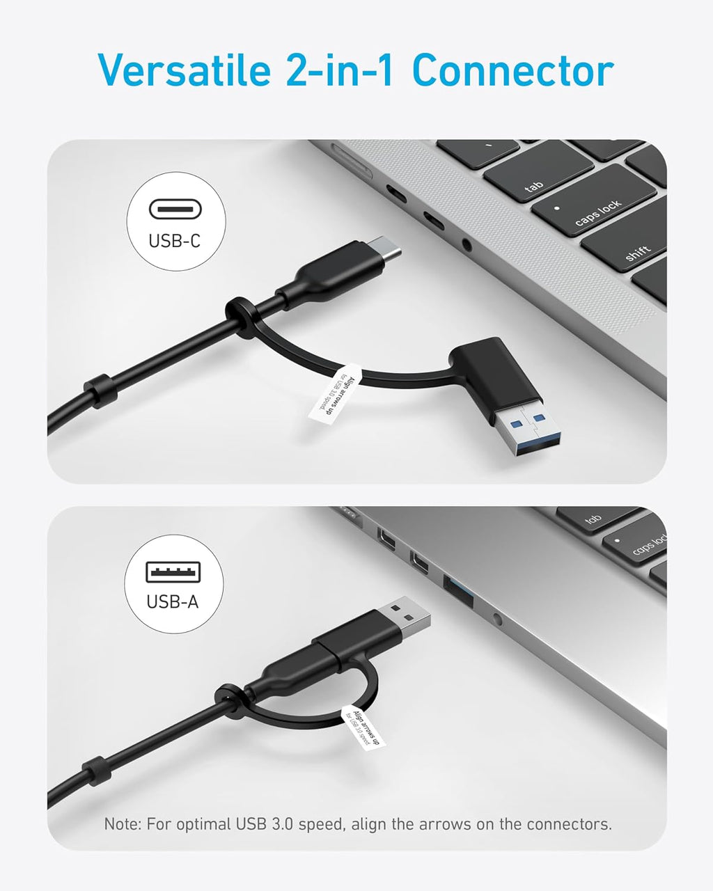 Anker, A8307, hub USB 2 de 3 puertos, alimentado