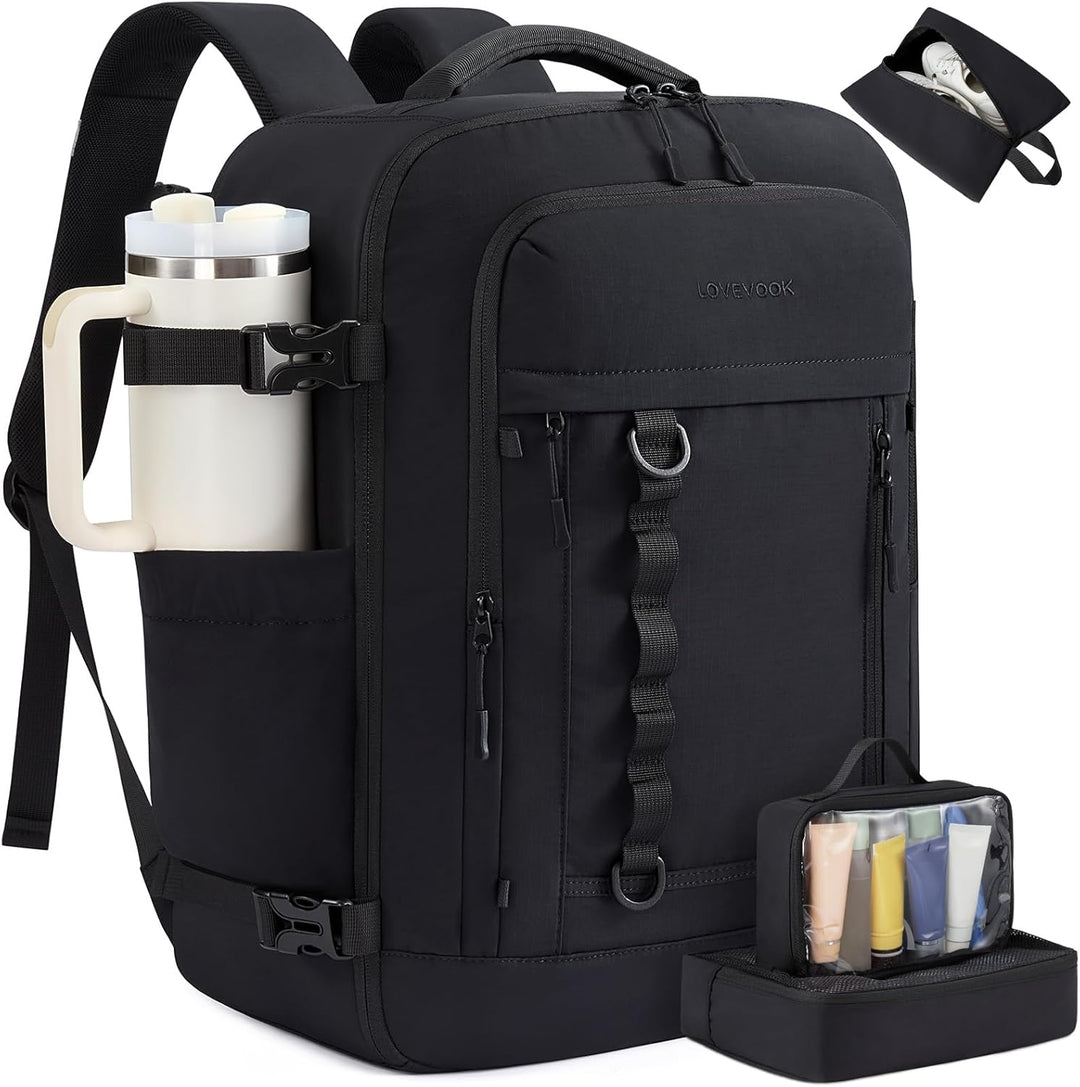LOVEVOOK Mochila de viaje Mochila de transporte, Negro