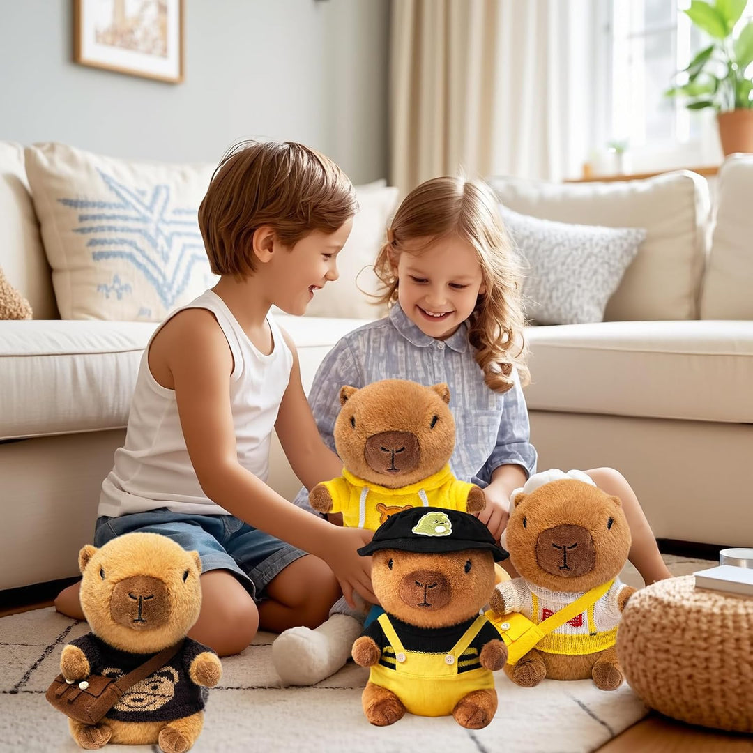 TITQWOP Capybara - Peluche de Capybara con 9 prendas y accesorios,...