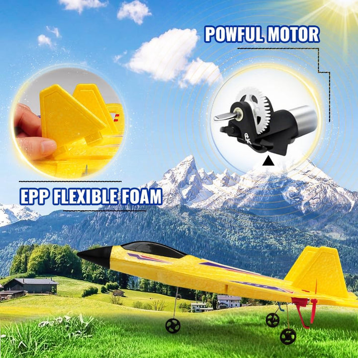 Avión RC Amarillo para Niños Actualización F-22 Raptor Fighter Avió...