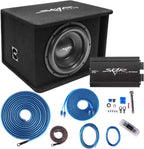 Skar Audio Paquete completo de graves de subwoofer individual de 12" de la serie SDR de 1,200 vatios - Incluye carcasa cargada con amplificador