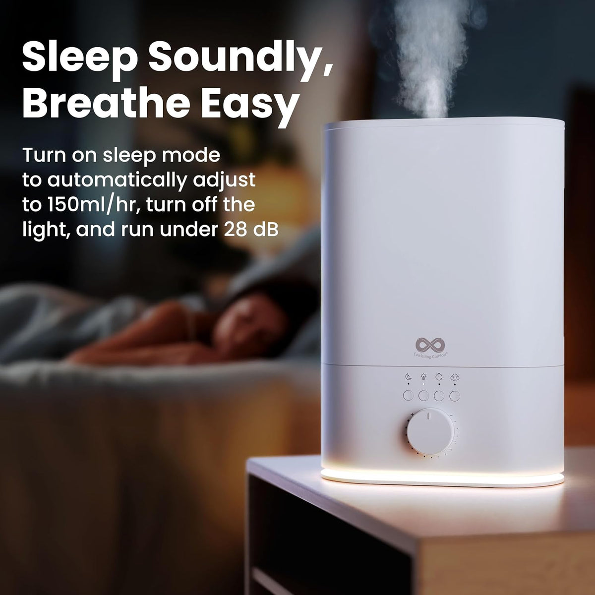 Everlasting Comfort - Humidificador grande de 6 litros para dormitorio