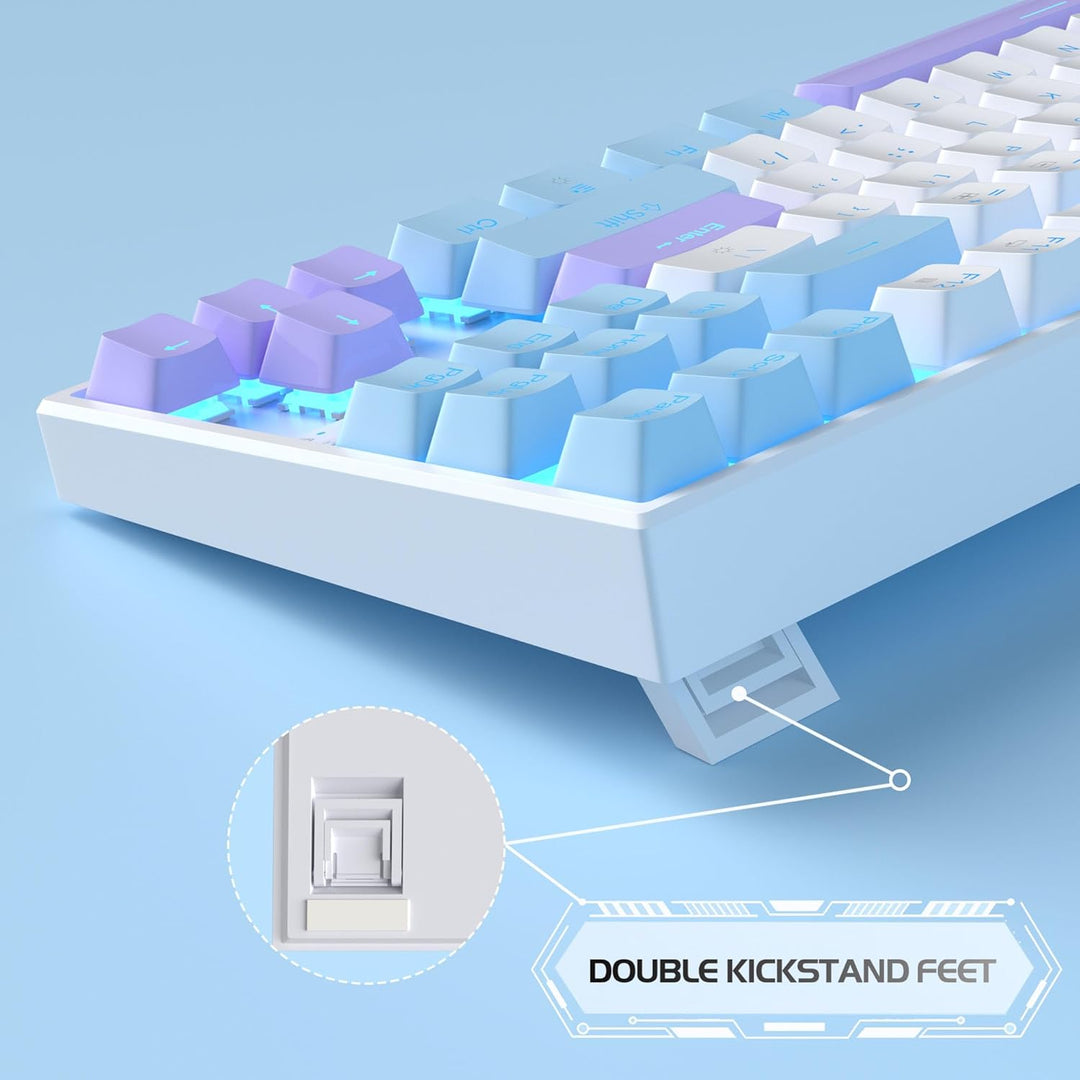 MageGee Teclado mecánico 75% para juegos, interruptor rojo, retroil...