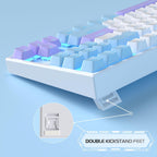 MageGee Teclado mecánico 75% para juegos, interruptor rojo, Interruptor azul/rojo blanco