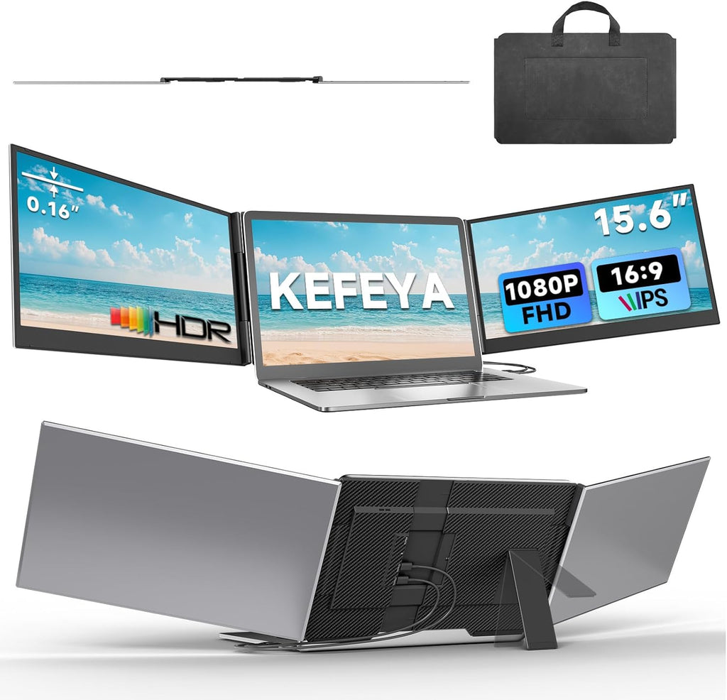 KEFEYA Extensor de pantalla para portátil de 15.6 pulgadas, 1080P F...