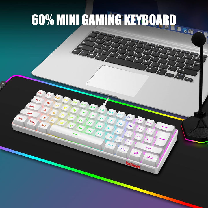 RedThunder 60% Mini Teclado y Mouse para Juegos Combo, Ligero, Ultr...