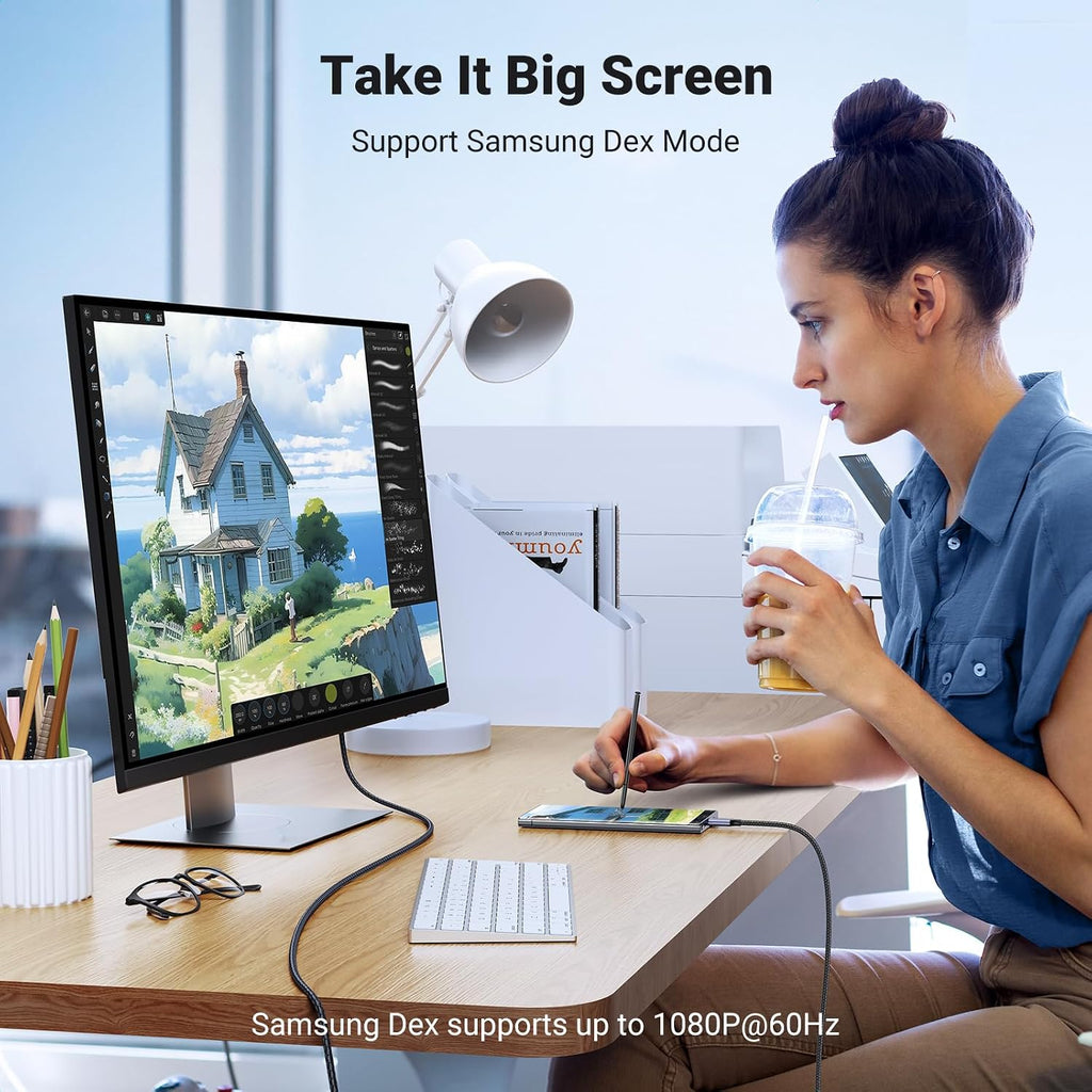 UGREEN USB C a HDMI 2.1 Cable 8K@60Hz 4K@240Hz para Home Office, 6.6FT