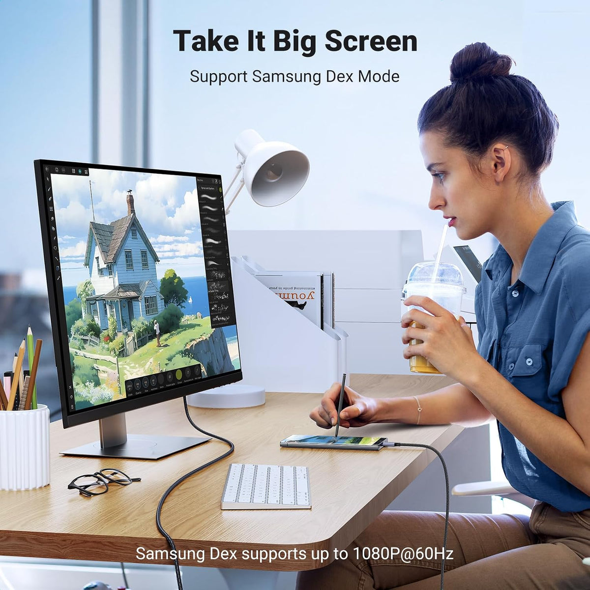 UGREEN USB C a HDMI 2.1 Cable 8K@60Hz 4K@240Hz para Home Office, 6.6FT