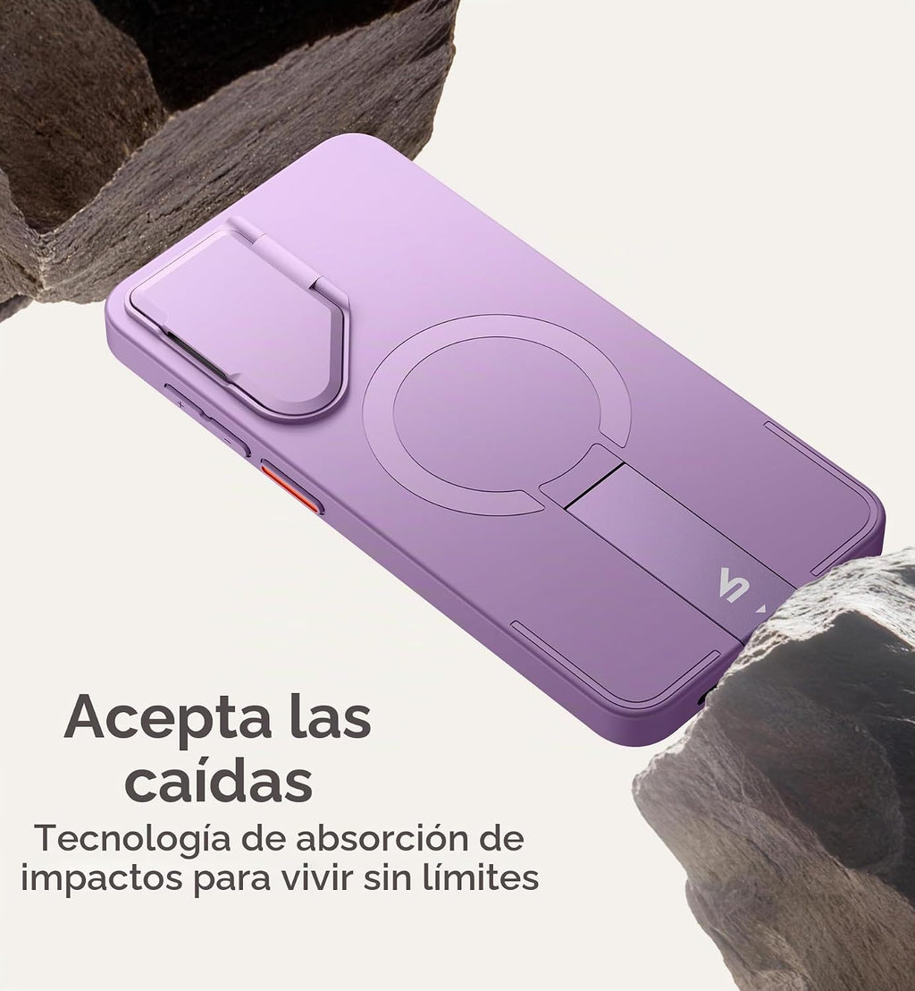 SURITCH para Samsung Galaxy S26 Plus Funda para Teléfono, Cubierta Magnética Protectora con Cubierta para Cámara y Soporte Metálico Ajustable para Galaxy S26 Plus - Taro Purple