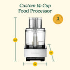 Cuisinart Procesador de alimentos, picadora de alimentos vegetales de 14