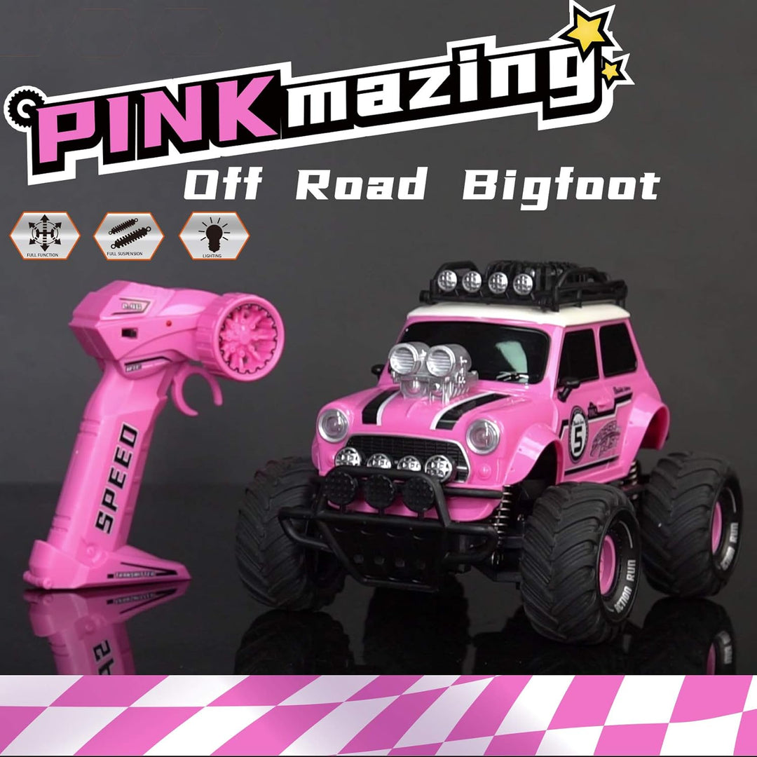 10Leccion Auto a control remoto para niñas, camión RC rosa con dos...