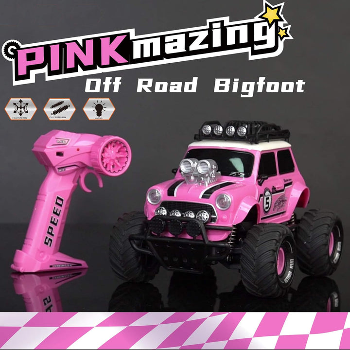 10Leccion Auto a control remoto para niñas, camión RC rosa con dos...