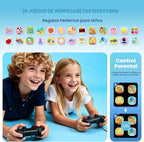 Reloj inteligente para niños con 26 juegos de rompecabezas, pantalla táctil HD, reloj para niños, cámara, reproductor de música, reloj despertador, calculadora, podómetro, tarjeta de aprendizaje, juguetes de 12/24 horas para niños de 3 a 12 años, regalo d