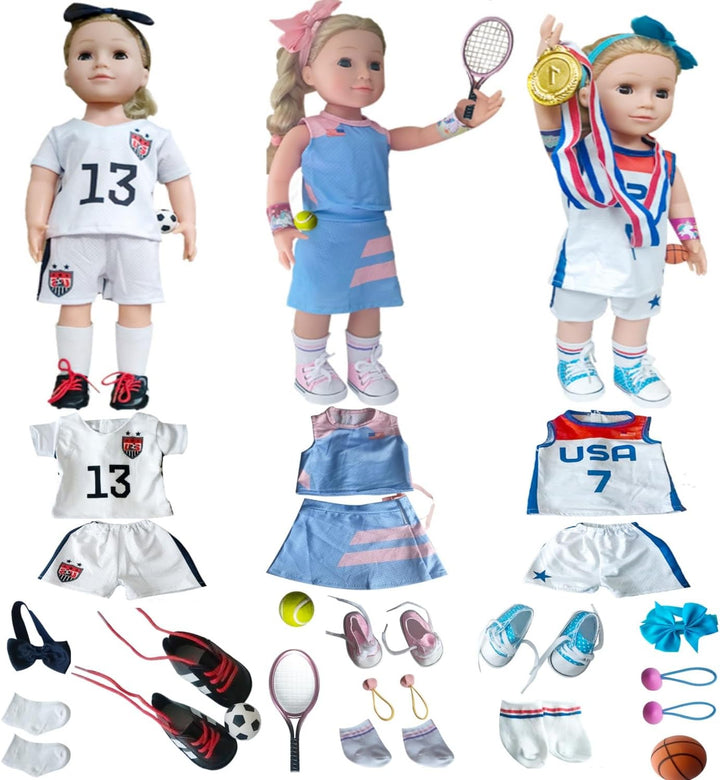 Wenzhuo Ropa y Accesorios para Muñeca Americana de 18 Pulgadas, Equ...