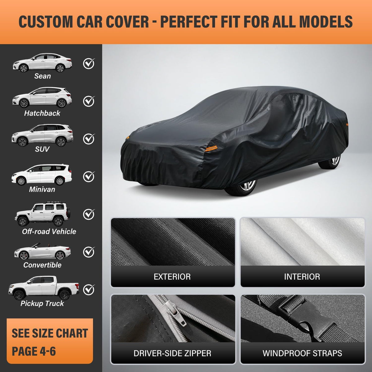 Kayme Coupe - Funda impermeable para automóvil para todo tipo de clima