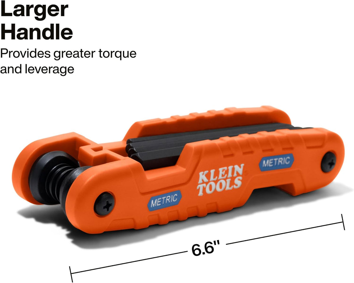 Klein Tools 70553 Juego de llaves hexagonales plegables Pro de 3 piezas, métricas, SAE, tamaños Torx, 31 llaves, acero de aleación tratado térmicamente de resistencia industrial