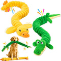 LECHONG Paquete de 2 juguetes chirriantes extra largos de 40 pulgadas para perros grandes, juguete de peluche suave para masticar, juguetes interactivos para perros de tira y afloja para todos los