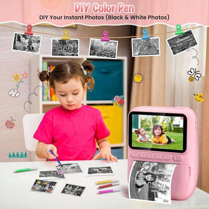 Cámara de impresión instantánea para niños, 3.0" HD 32MP, cámar...