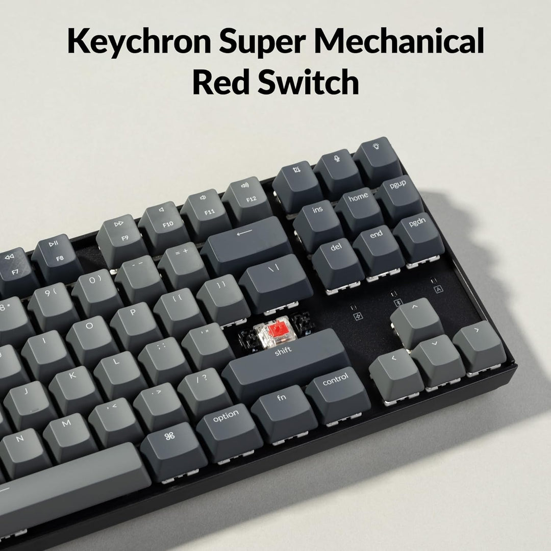 Keychron Teclado mecánico inalámbrico K8 Tenkeyless para Mac, retro...