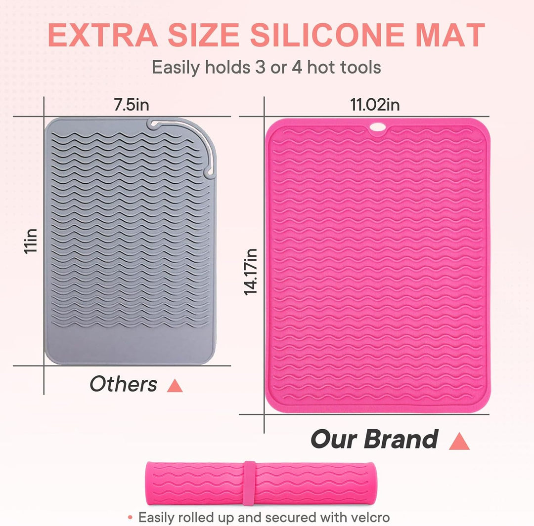 Suafrnut Alfombrilla de silicona resistente al calor, funda de viaj...