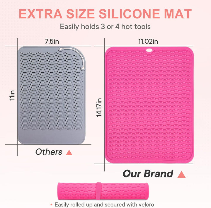 Suafrnut Alfombrilla de silicona resistente al calor, funda de viaj...