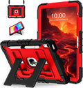 WESOROL Funda para iPad A16 de 11ª generación de 11 pulgadas (2025) iPad de 10.9 pulgadas (2022), funda i Pad A16 de grado militar, a prueba de golpes, con soporte para lápices, correa para el hombro, negro y rojo