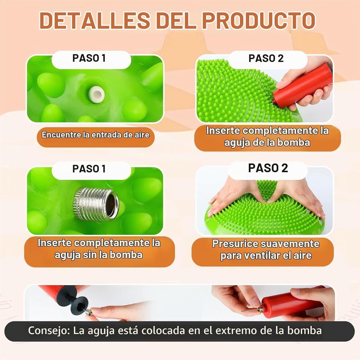 Cojines tambaleantes inflados de 13 pulgadas para niños