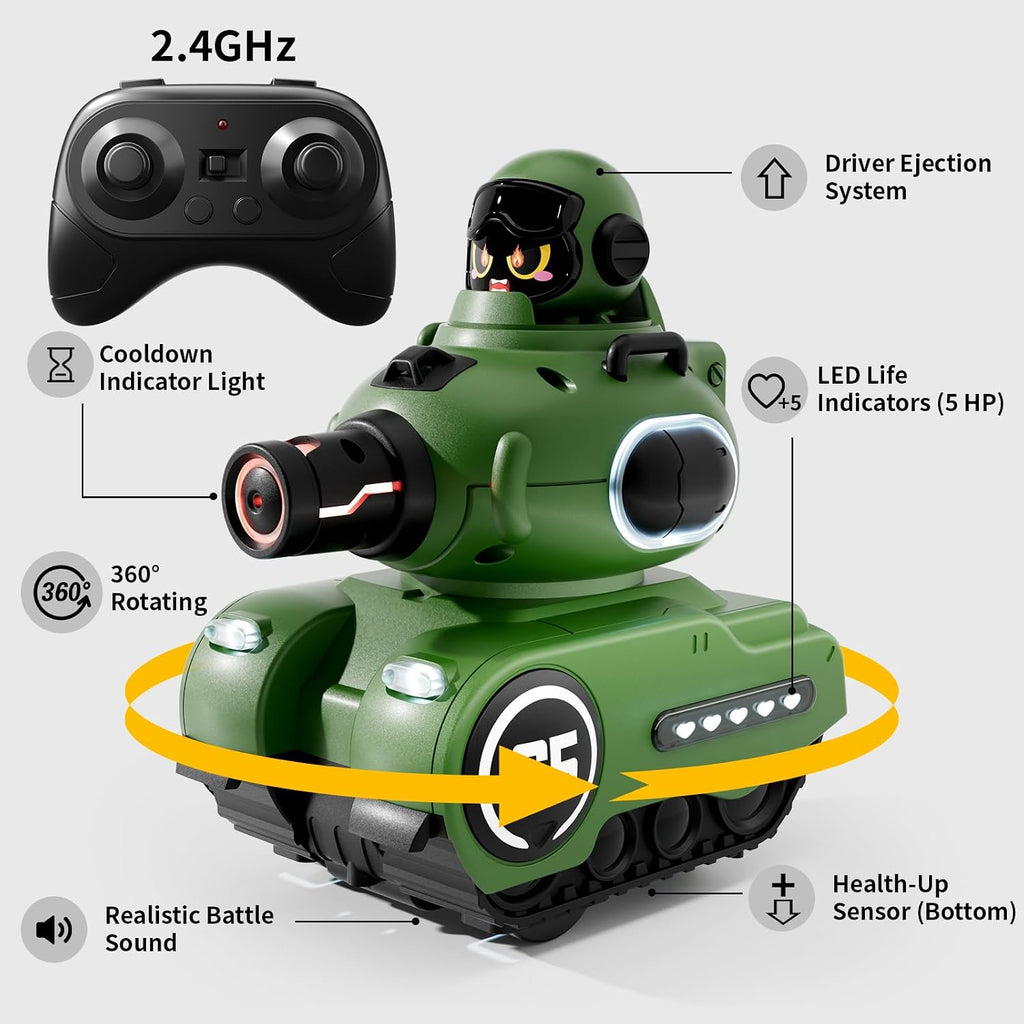 Paquete de 2 tanques de batalla con control remoto de dibujos