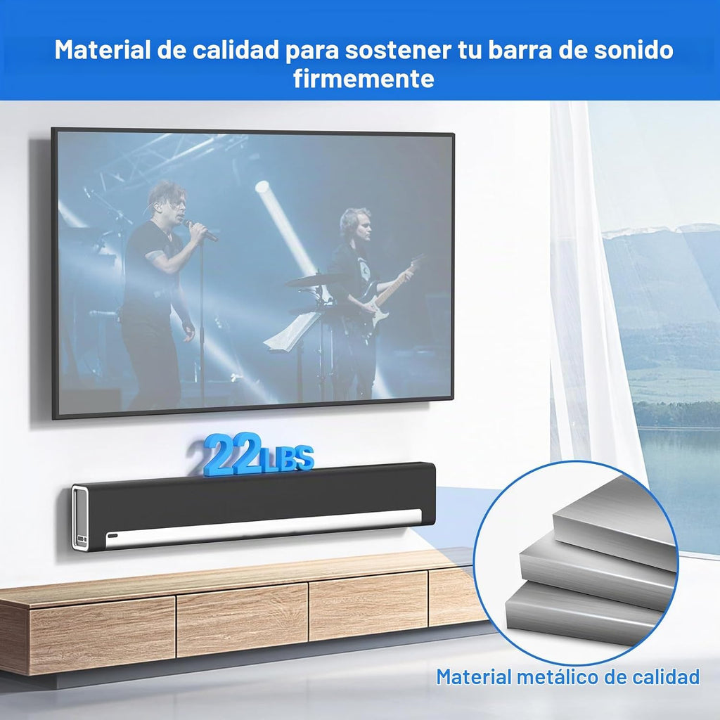 notiela Soporte de pared de barra de sonido resistente para barra de reproducción Sonos para ahorrar espacio, soporte de montaje de metal duradero para soporte de barra de reproducción Sonos debajo o encima de TV, fácil de instalar