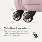 SWISSGEAR Signature Hardside - Maleta giratoria expandible de mano, construcción de ABS, bloqueo compatible con TSA y portavasos integrado, rosa, 19 pulgadas