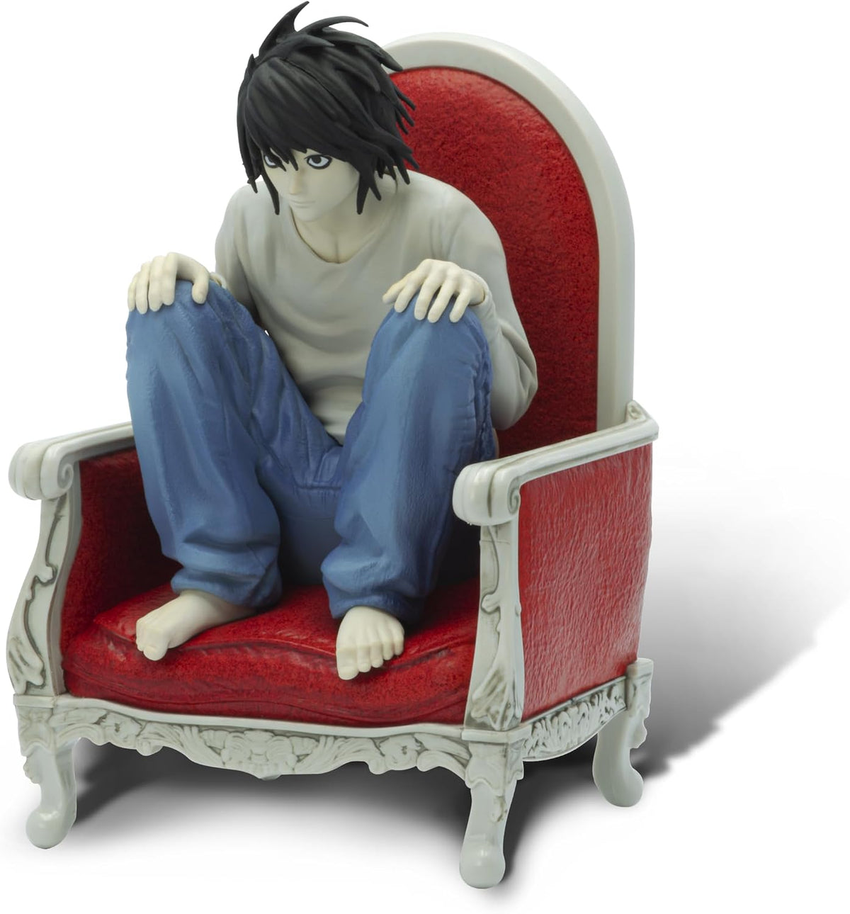 ABYSTYLE Studio Death Note Detective L SFC Figura coleccionable de PVC de 5.5 pulgadas de alto, estatua de anime, figura de manga de anime, decoración del hogar, habitación y oficina, regalo