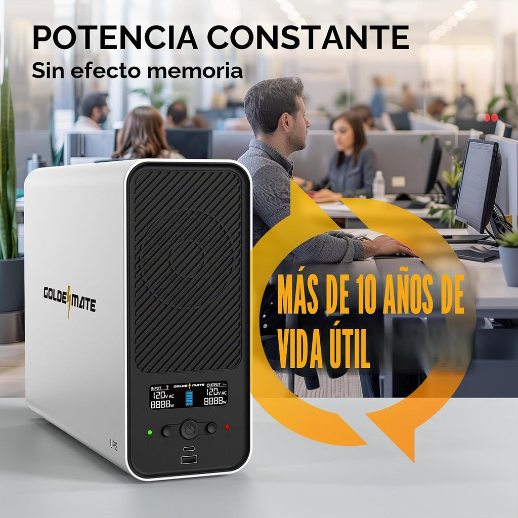 GOLDENMATE Batería de reserva y protector contra sobretensiones de batería
