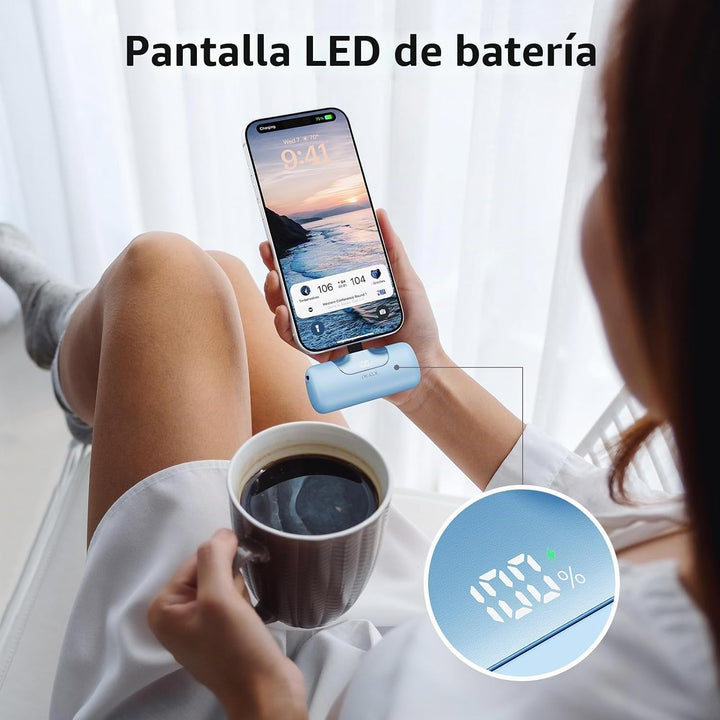 iWALK Cargador portátil de 5500 mAh, banco de energía pequeño de pr...