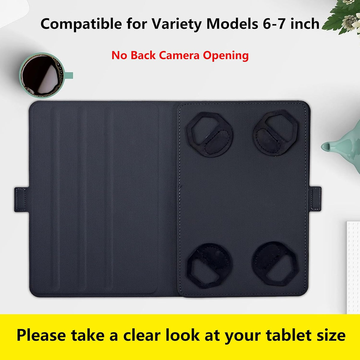 Funda universal para tablet de 6 a 7 pulgadas, funda universal para lector electrónico de tableta de 6 a 7 pulgadas, Kindle Series E-Reader de 7 pulgadas, funda con soporte giratorio de 360 grados,