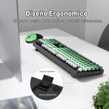 SQMD Combo de teclado y ratón inalámbricos, teclado de máquina de e...